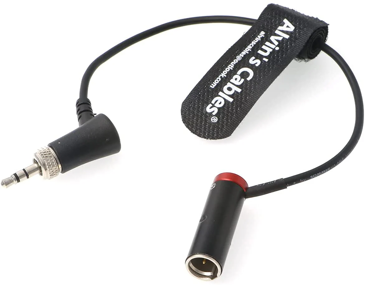 Alvin's Cables Low-Profile Mini-XLR 3-Pin Male to 3.5mm-TRS-Locking Audio-Cable for Canon-EOS-C70 to Sennheiser-EK-100 G4/G3 RodeLink TA3M to Right-Angle 3.5mm Screw-TRS Cable Red - Image 2