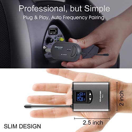 Alvoxcon Wireless Headset Lavalier Microphone System Wireless Lapel Mic Best for iPhone, DSLR Camera, PA Speaker, YouTube, Podcast, Video Recording, Conference, Vlogging, Church, Interview, Teaching Gray - Image 7