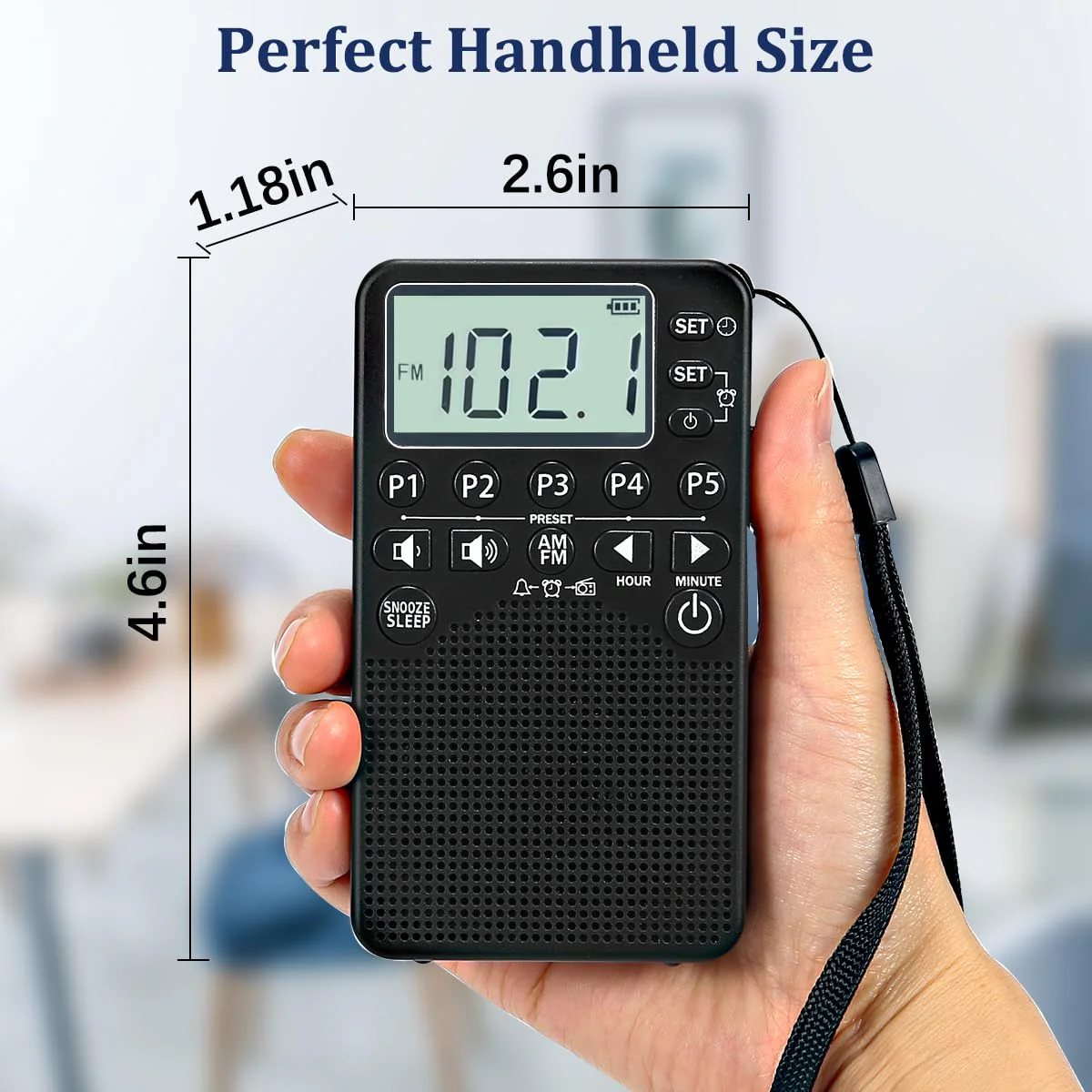 AM FM Portable Pocket Radio, Battery Operated, Digital Tuning, Excellent Reception, Loud Speaker, Long Lasting, LCD Screen, Alarm Clock, Easy to use, Handheld Emergency Radio for Indoor & Outdoor - Image 6