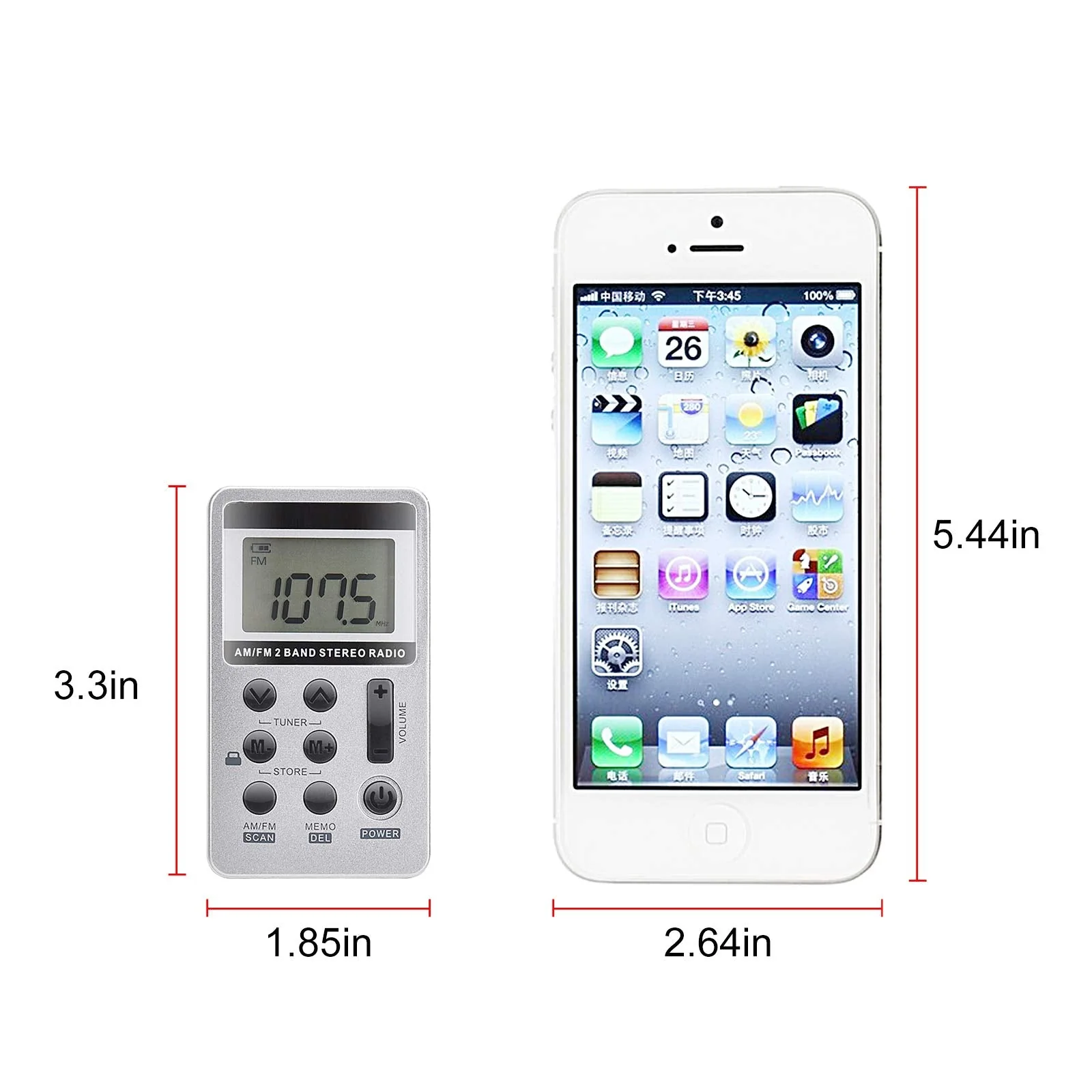 AM FM Portable Radio,Vnaovd Digital Tuning Personal Pocket Radio with Best Reception, Rechargeable Battery,Stereo Earphone,Lock Screen for Walk Jogging Gym Camping HS-1 - Image 3
