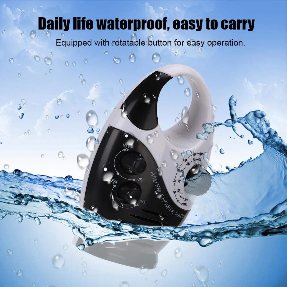 AM/FM Radio, Multifunctional Portable Shower Bathroom Hanging Music Radio Built-in Speaker Daily Sound - Image 5