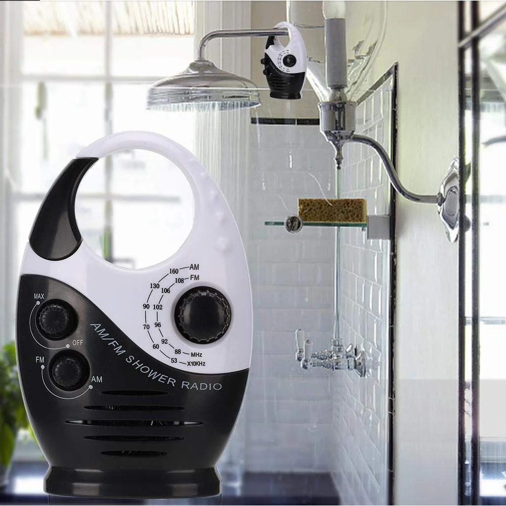 AM/FM Radio, Multifunctional Portable Shower Bathroom Hanging Music Radio Built-in Speaker Daily Sound - Image 6