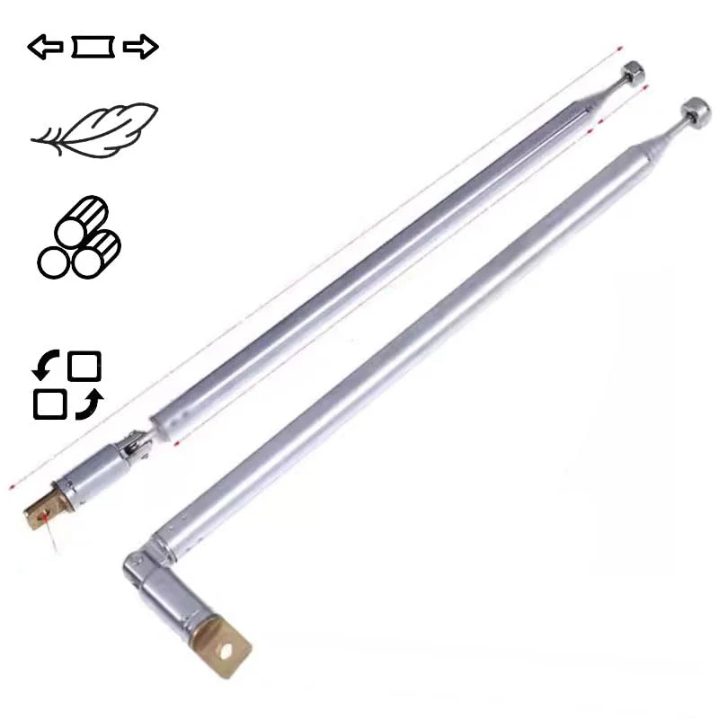 AM FM Radio Universal Antenna,64cm 25" Length 4-Sections Stainless Steel Radio Antenna for AM FM Radio Receiver TV and More 2pcs Silver. 4T-64-2pcs - Image 3