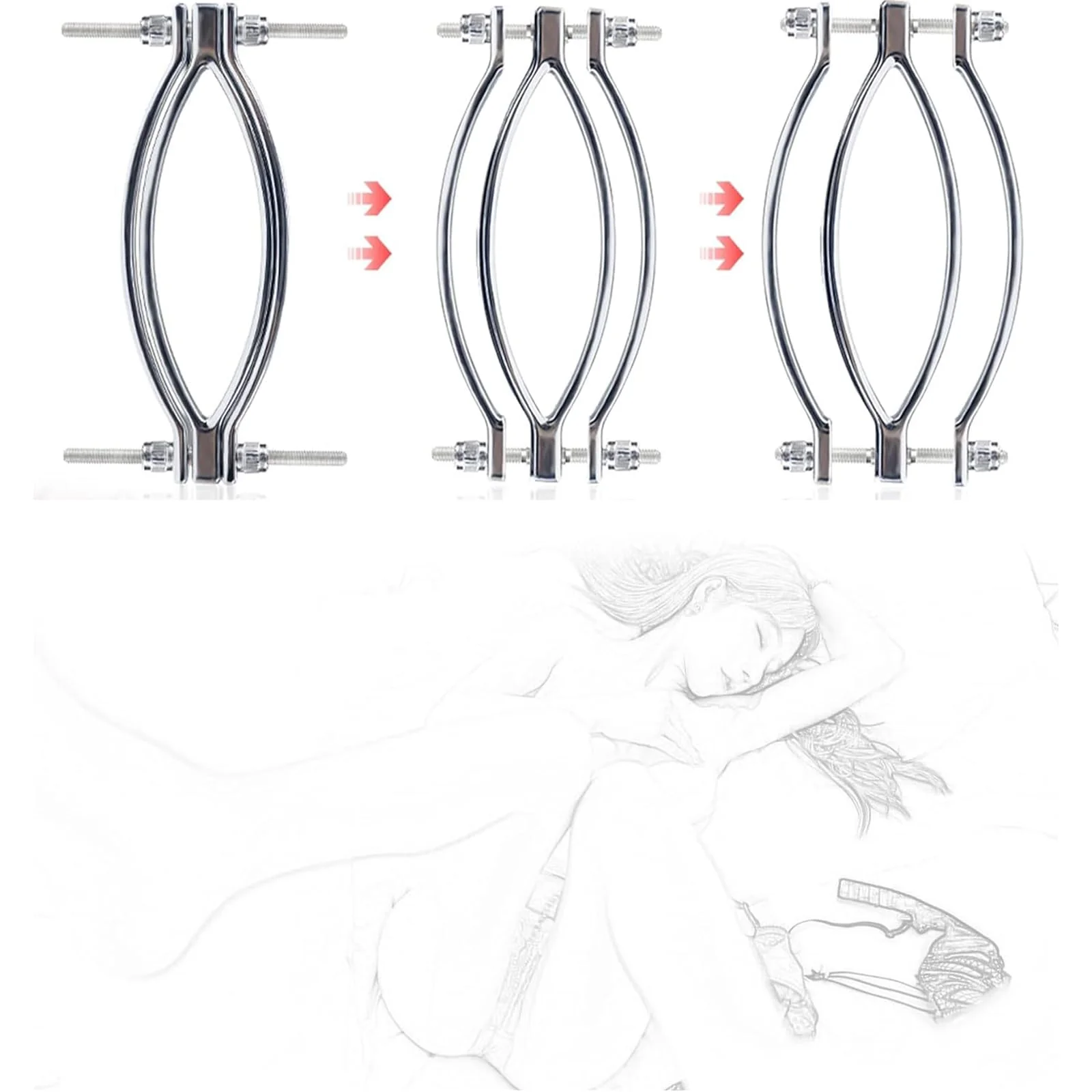 AMAZBEE Labia Spreader for Women Stainless Steel Vaginal Spreader for Speculum Fetish Clitoris Labia Clip for Adults SM Sex Games (1) 1 - Image 4