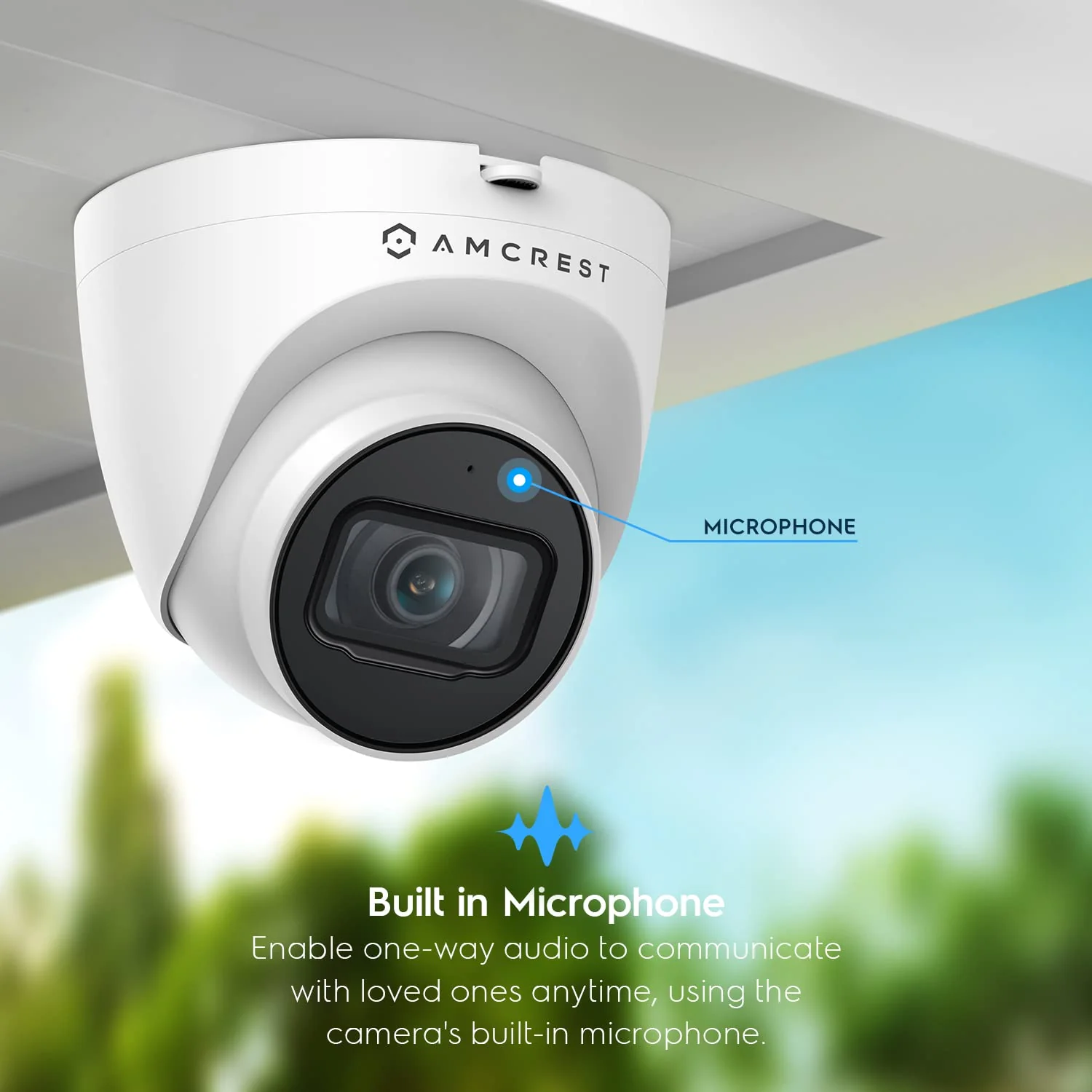 Amcrest 5MP Turret POE Camera, UltraHD Outdoor IP Camera POE with Mic/Audio, 5-Megapixel Security Surveillance Cameras, 98ft NightVision, 103° FOV, MicroSD (256GB), (IP5M-T1179EW-28MM) White - Image 3