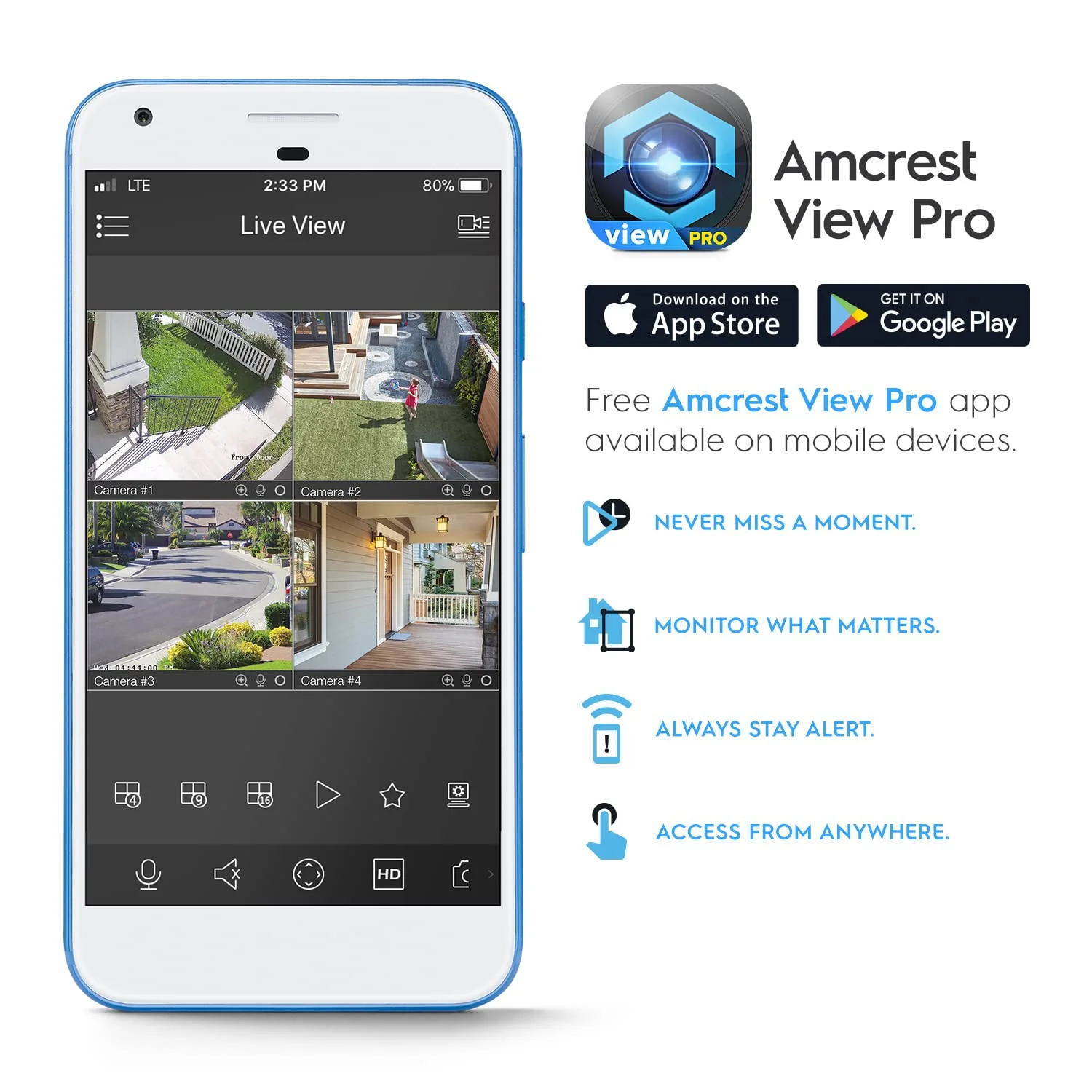 Amcrest 5MP Turret POE Camera, UltraHD Outdoor IP Camera POE with Mic/Audio, 5-Megapixel Security Surveillance Cameras, 98ft NightVision, 103° FOV, MicroSD (256GB), (IP5M-T1179EW-28MM) White - Image 5