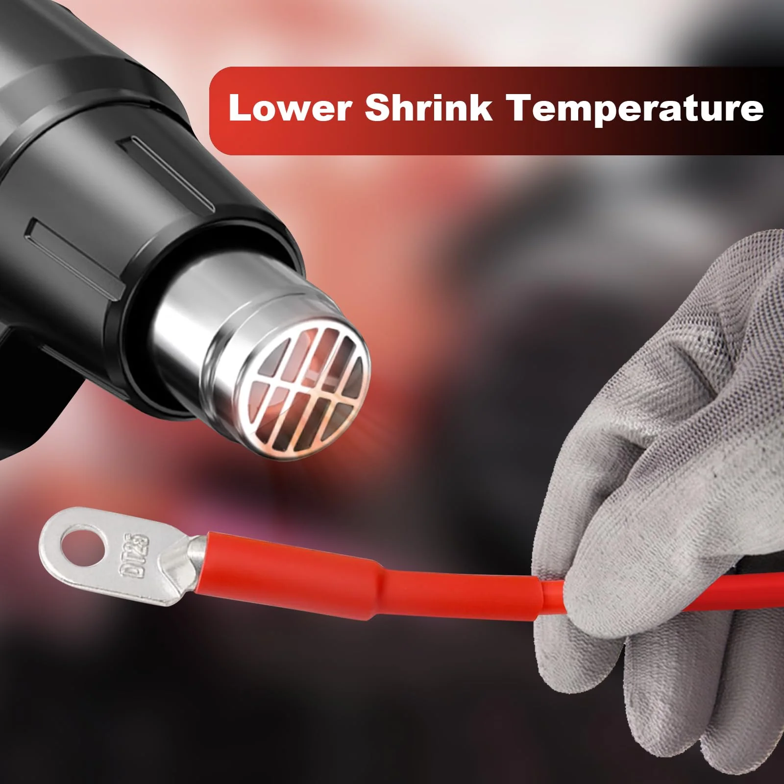 Amentalove 400 Piece 3:1 Heat Shrink Tube Set, Double-Walled Heat Shrink Tube, Waterproof, 6 Sizes Heat Shrink Tube, Heat Shrink Tube with Adhesive for Home, Automotive, Industrial (Black & Red) - Image 3