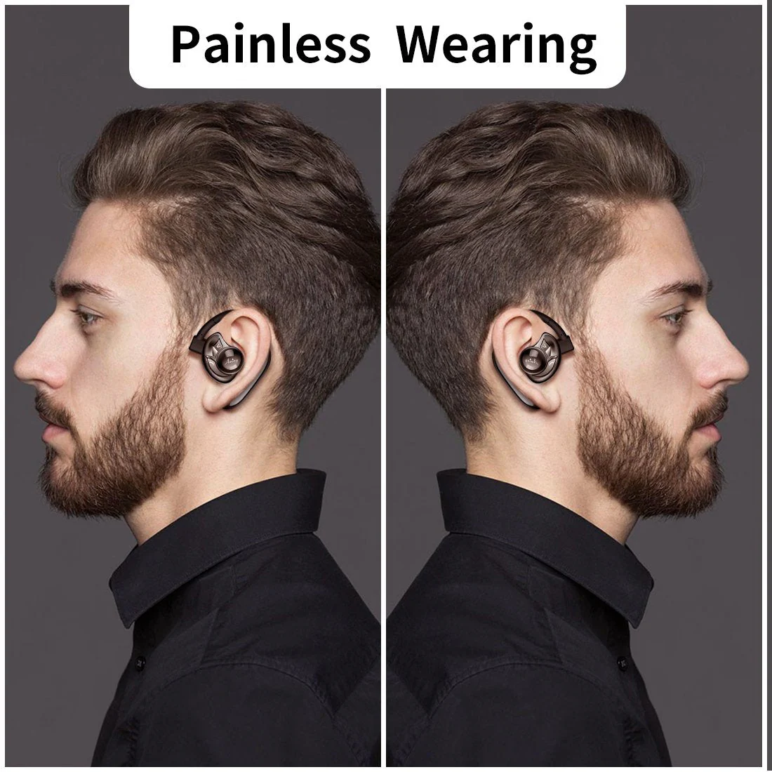AMINY Bluetooth Headset Wireless Bluetooth Earpiece-Compatible with Android/iPhone/Smartphones/Laptop-28 Hrs Playing Time V5.2 Bluetooth Earbuds Wireless Headphones with Noise Cancelling Mic - Image 2