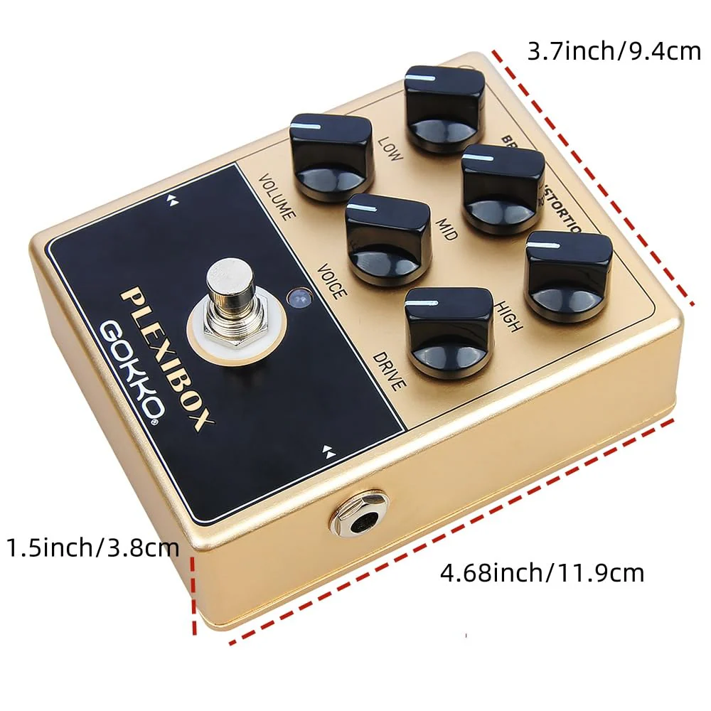 AMPLI PEDAL PLEXIBOX GK-36 - All - Analog British Sound Guitar Effects Pedal - Emulates Marshall Amps with 6 - Control Tone Shaping - Image 3