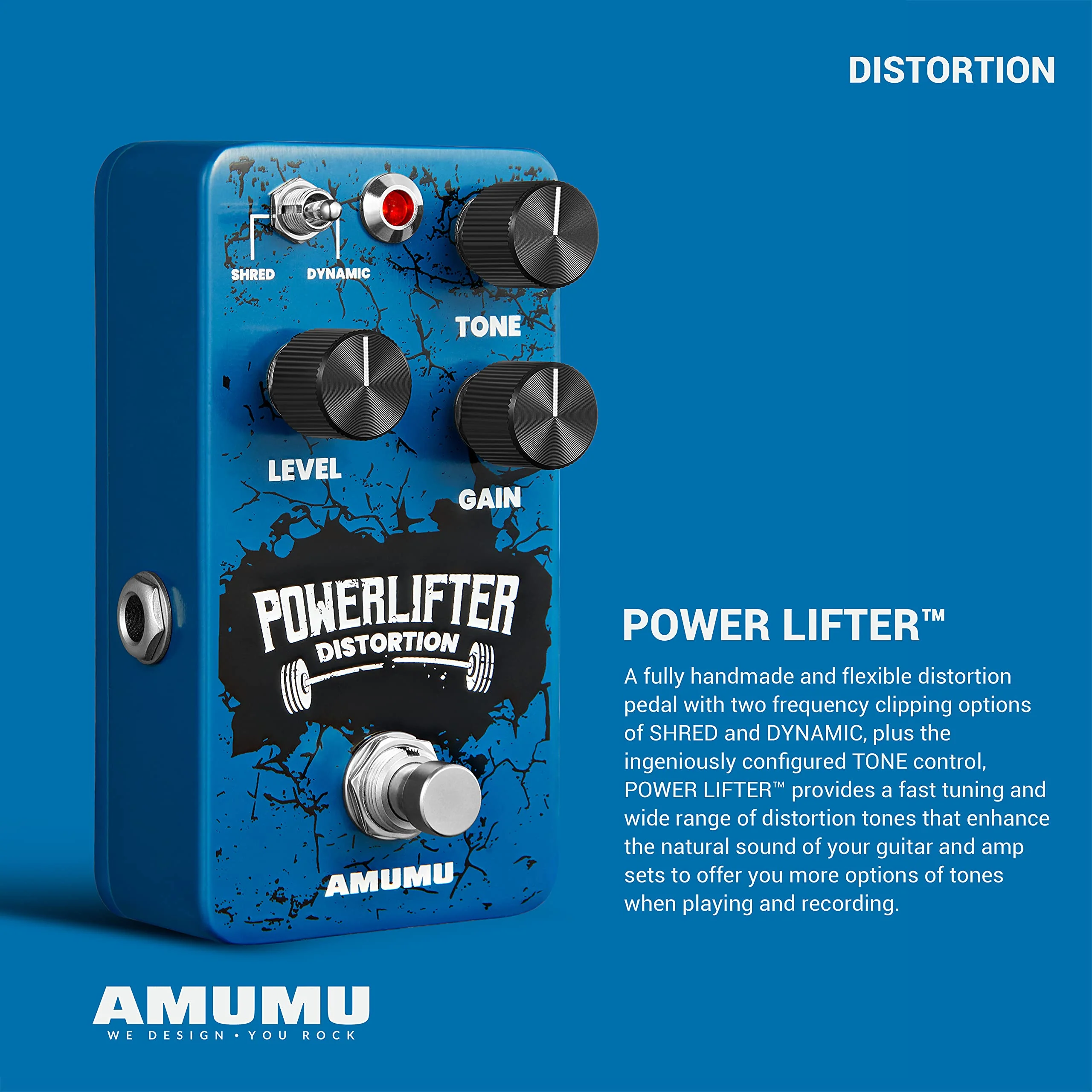 AMUMU POWER LIFTER Distortion Guitar Effects Pedal Handmade - Image 2