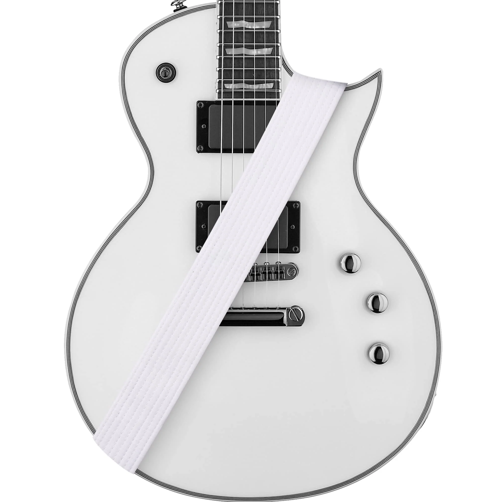 Amumu Premium Thick Cotton Guitar Strap - Ideal for Acoustic, Electric, and Bass Guitars White - Image 6