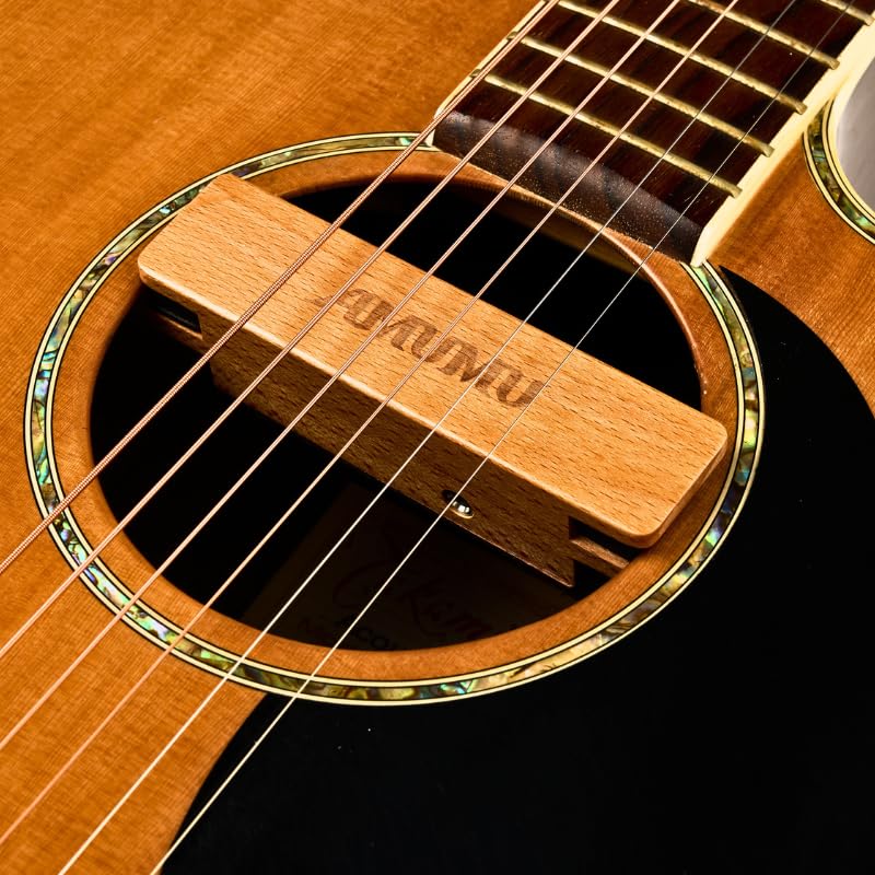 AMUMU SP30 Woody Magnetic Soundhole Pickup, For Steel String Acoustic Guitars Single Coil, Includes a free studio-grade Audio cable,Warm Acoustic Tone, Low Noise. 10ft Cable - 1/4'' male plug - Image 4