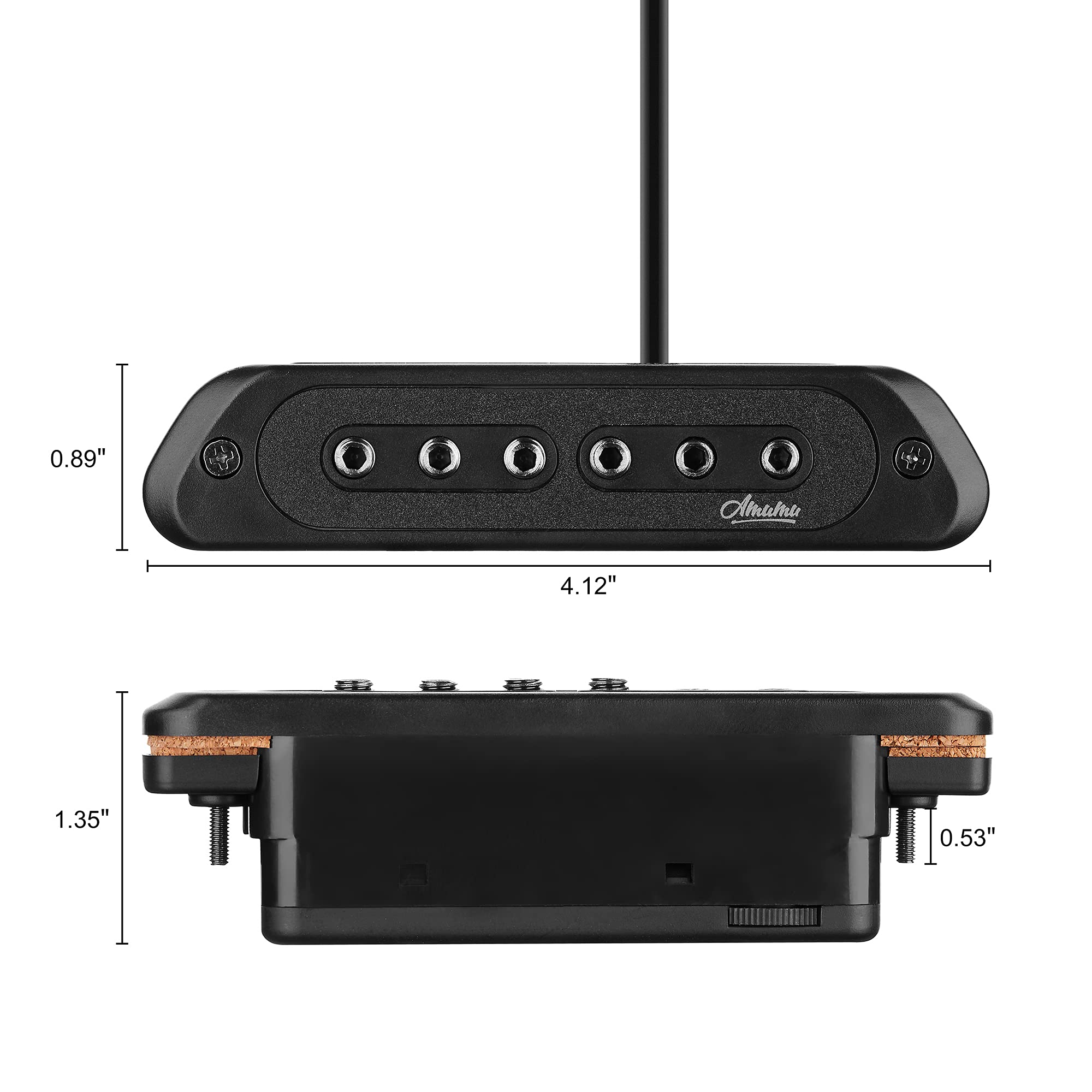 AMUMU SP60 Acoustic Guitar Pickup Humbucker Magnetic Passive Soundhole Pickup for Acoustic guitar Black - Image 4