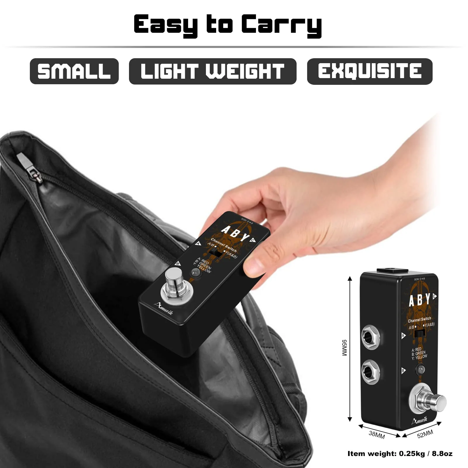 Amuzik Switch Box Pedals Functional ABY BOX Switch Guitar Pedal Selector Audio Channel Pedal for Guitar Mini Size True Bypass - Image 7
