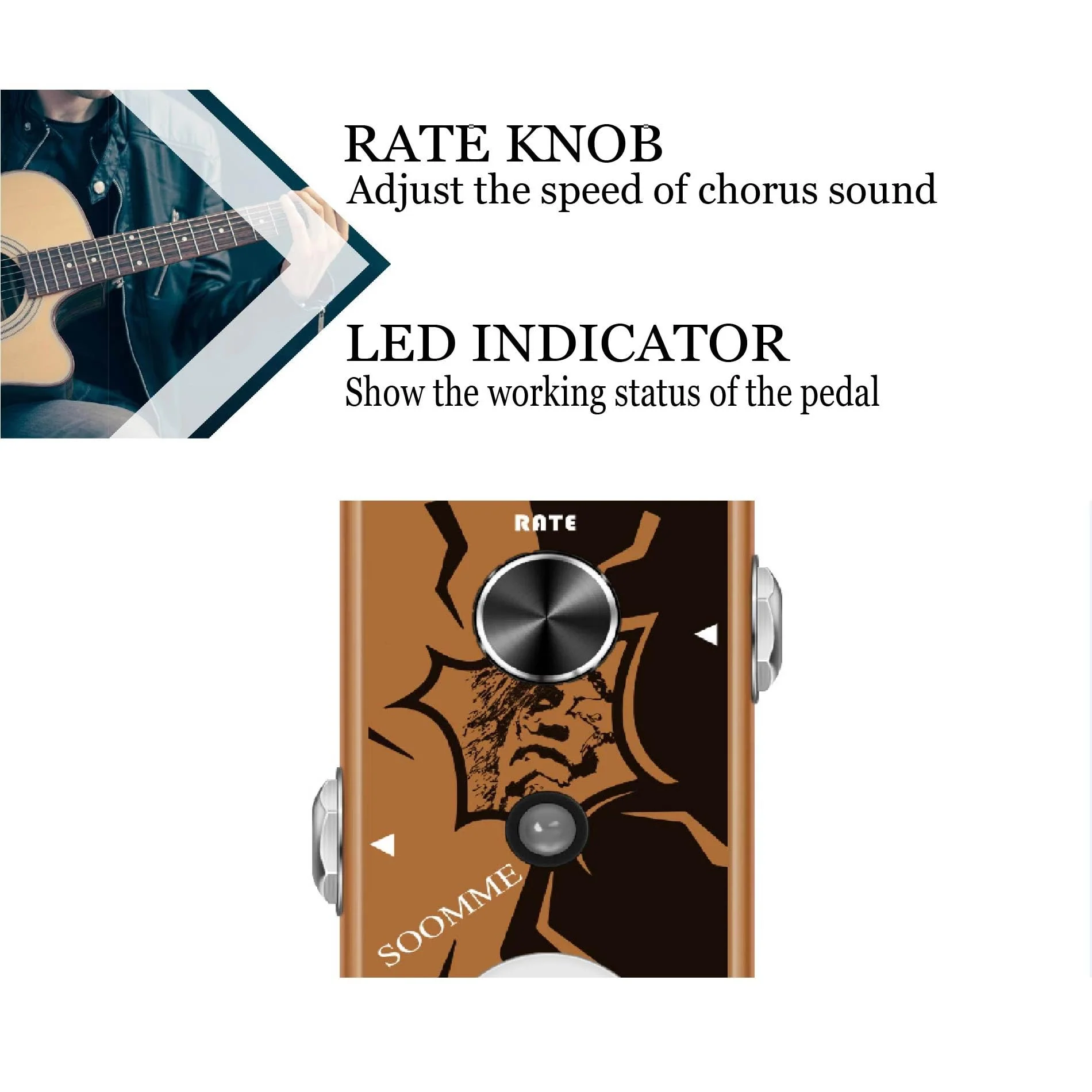 Analog Chorus Guitar Effect Pedal for Electric Guitar with High Warm And Clear Sound Mini Size True Bypass - Image 3