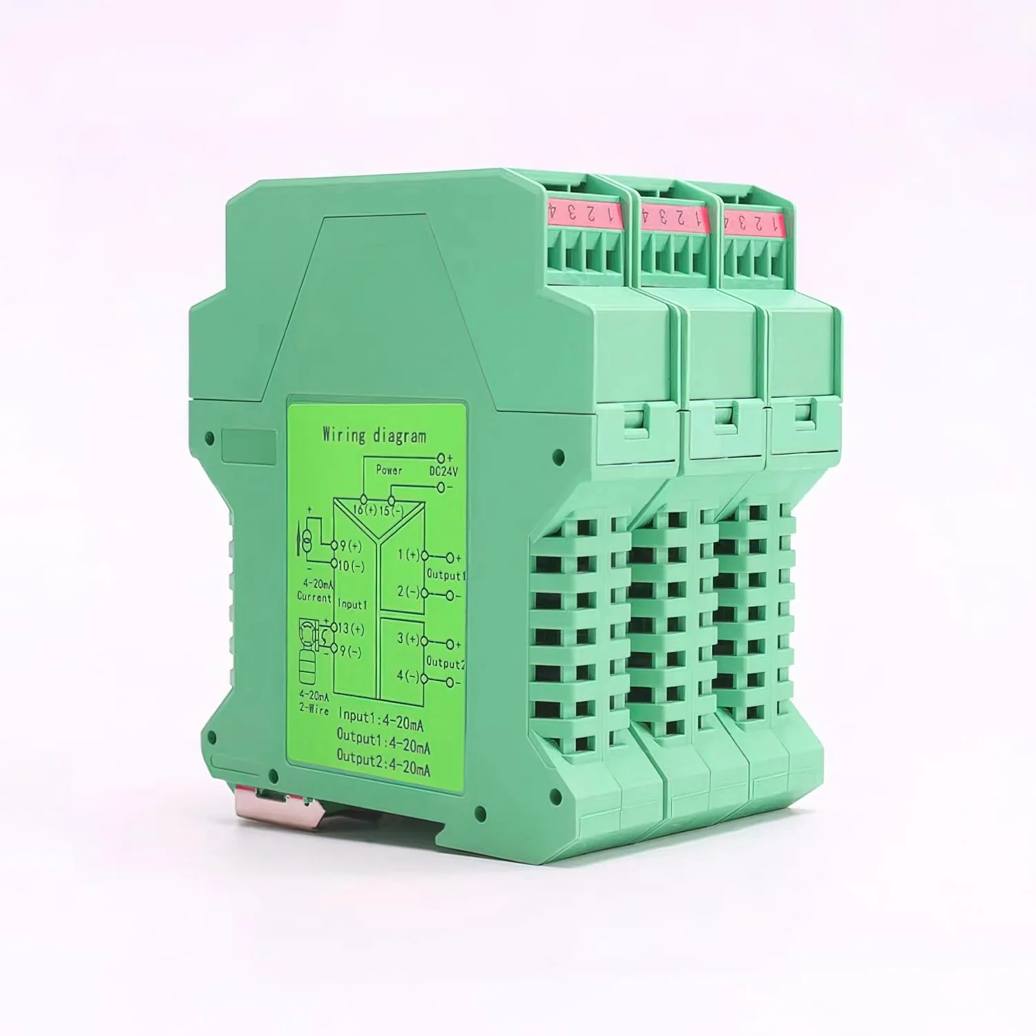 Analog Signal Isolator Transmitter Splitter DC Galvanic Separation Analog Signal Splitter Current Voltage Transmitter DIN Rail Mount(4-20ma 1 in 3 Out) 4-20ma 1 in 3 out - Image 5