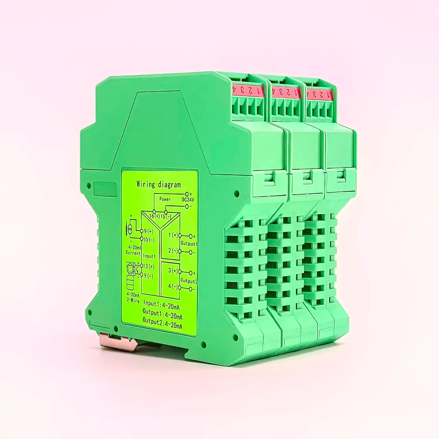Analog Signal Isolator Transmitter Splitter DC Galvanic Separation Analog Signal Splitter Current Voltage Transmitter DIN Rail Mount(4-20ma 1 in 3 Out) 4-20ma 1 in 3 out - Image 6