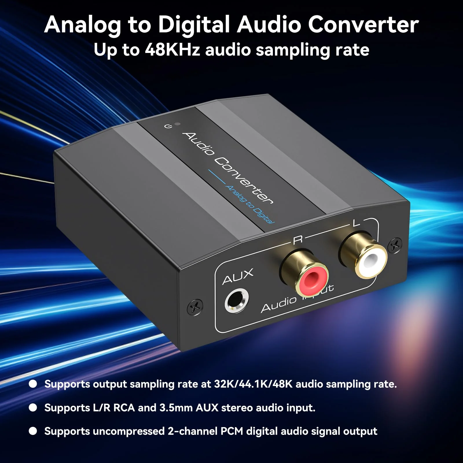Analog to Digital Audio Converter RCA to Optical Converter RCA/3.5MM to Toslink and Coaxial Adapter for PS5 PS4 DVD Soundbar - Image 6