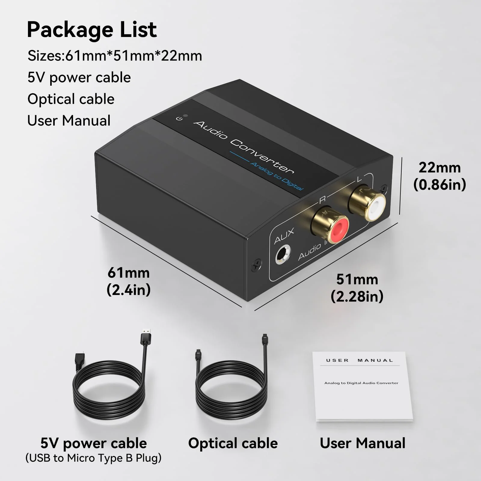 Analog to Digital Audio Converter RCA to Optical Converter RCA/3.5MM to Toslink and Coaxial Adapter for PS5 PS4 DVD Soundbar - Image 7
