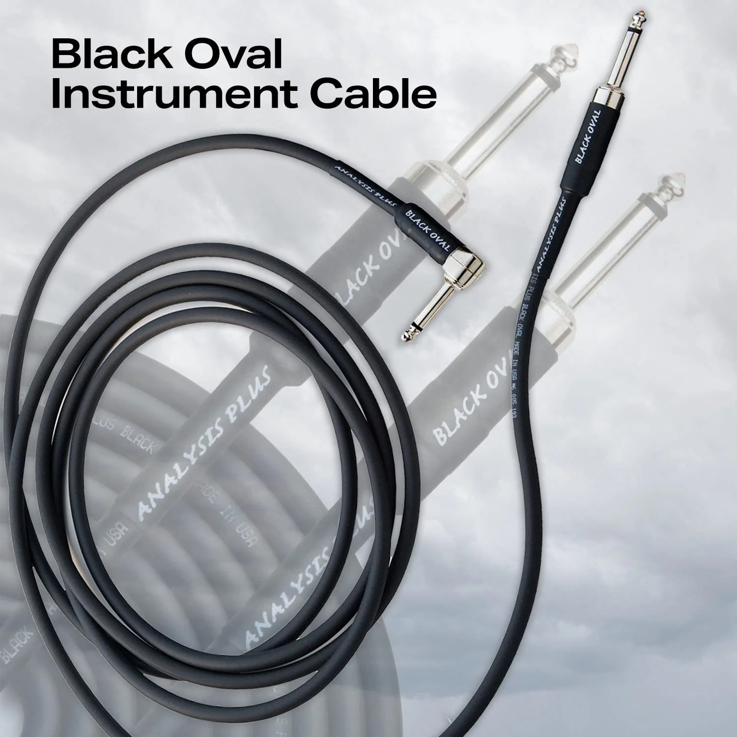 Analysis Plus Black Oval Instrument Cable Straight to 90 (10 Feet) 10 Feet - Image 2