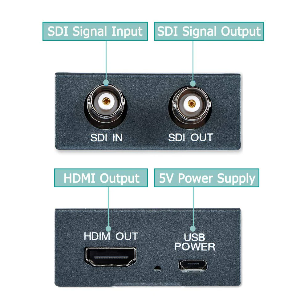 Anber-Tech SDI to HDMI Converter, SDI in HDMI Out with SDI Loopout, 1080P@60Hz Audio Embedder Support HDMI 1.3, 3G/HD-SDI Auto Format Detection Extender for Camera CCTV - Image 6