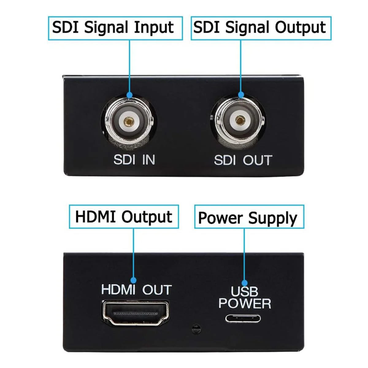 Anber-Tech SDI to HDMI Converter, SDI to HDMI Audio De-embedder Support 3G-SDI, HD-SDI, SD-SDI Auto Format Detection and Stereo Audio De-embedder, SDI Loopout (Black) Black - Image 7
