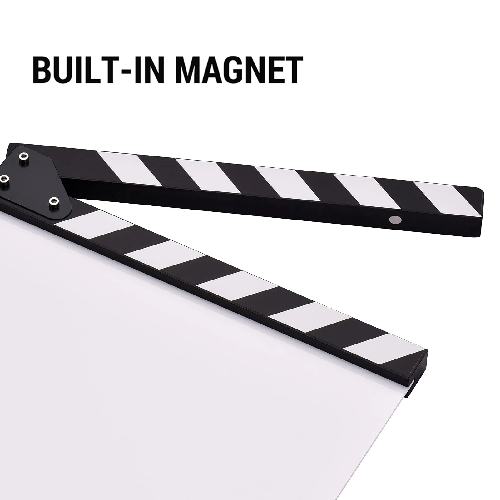 Andoer 30 * 24cm/ 12 * 9in Acrylic Film Clapboard Movie Directors Clapper Board Slate Cut Action Scene Blank Clap Board Dry Erase with White & Black Sticks - Image 6