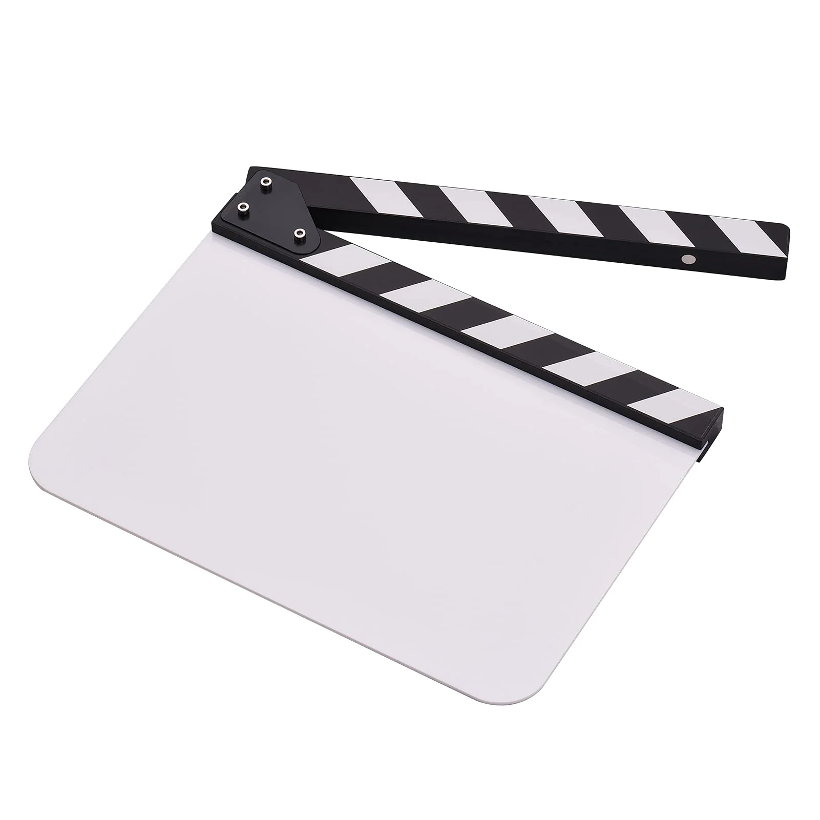Andoer 30 * 24cm/ 12 * 9in Acrylic Film Clapboard Movie Directors Clapper Board Slate Cut Action Scene Blank Clap Board Dry Erase with White & Black Sticks - Image 7