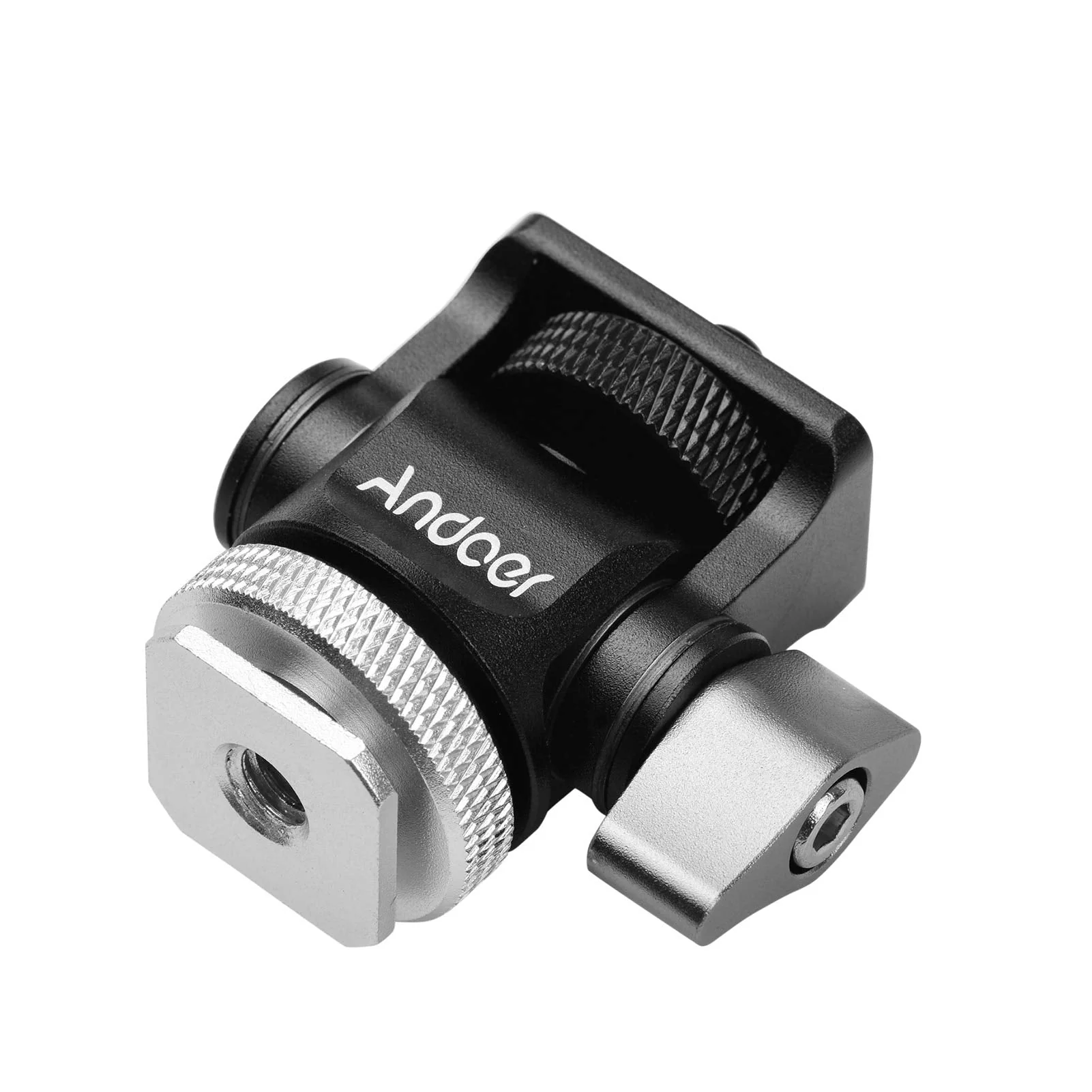 Andoer Mini Monitor Mount Tripod Head Cold Shoe Adapter Aluminum Alloy 1/4 Inch Screw for Mounting Camera Monitor Flash Microphone LED Fill Light - Image 8