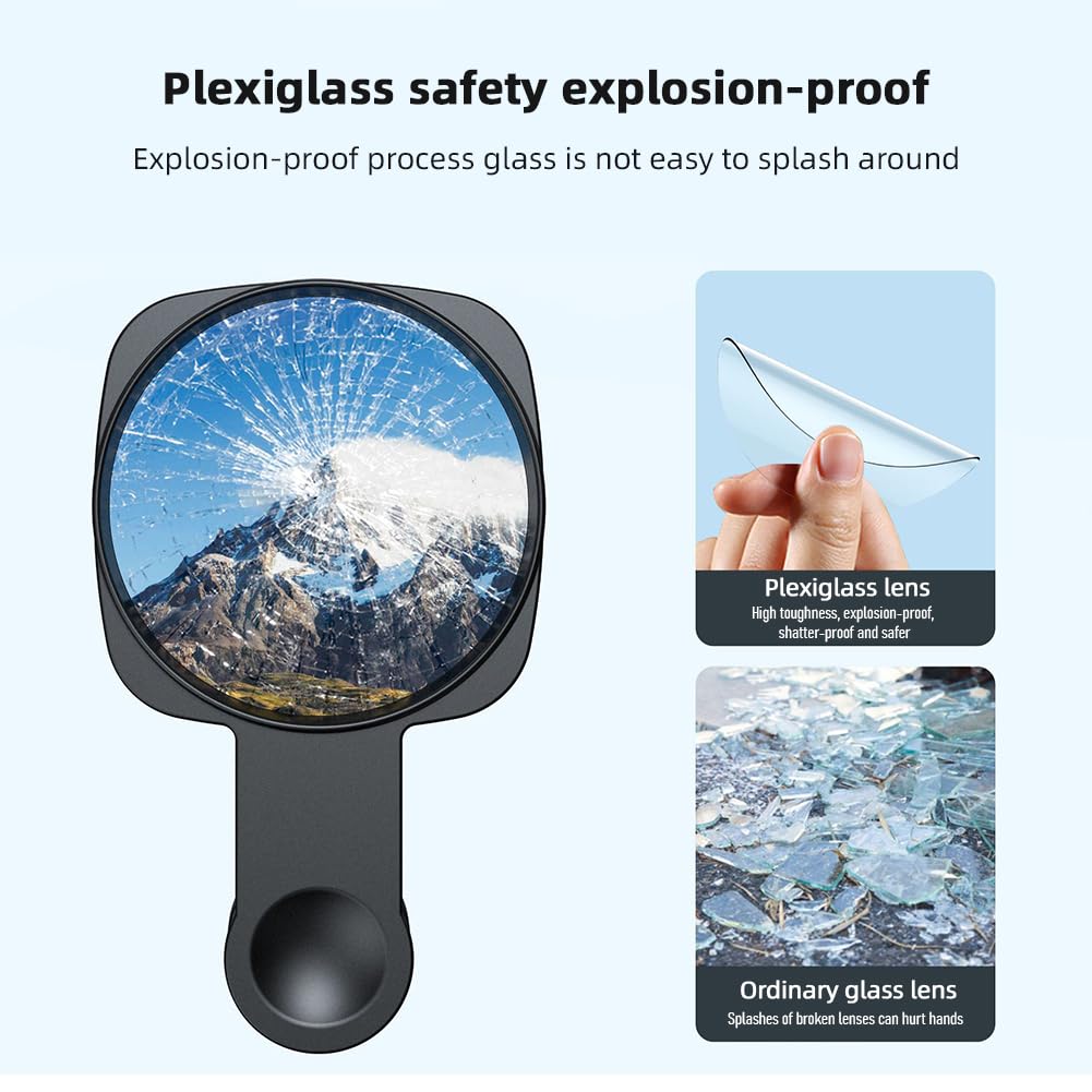 Andoer Mirror Decal for Smartphone, Selfie Mirror Compact Mirror for Phone Universal Phone Clip Compatible with iPhone 14/13/12/11 Samsung Photo Video Selfie Vlog Accessories, White - Image 6