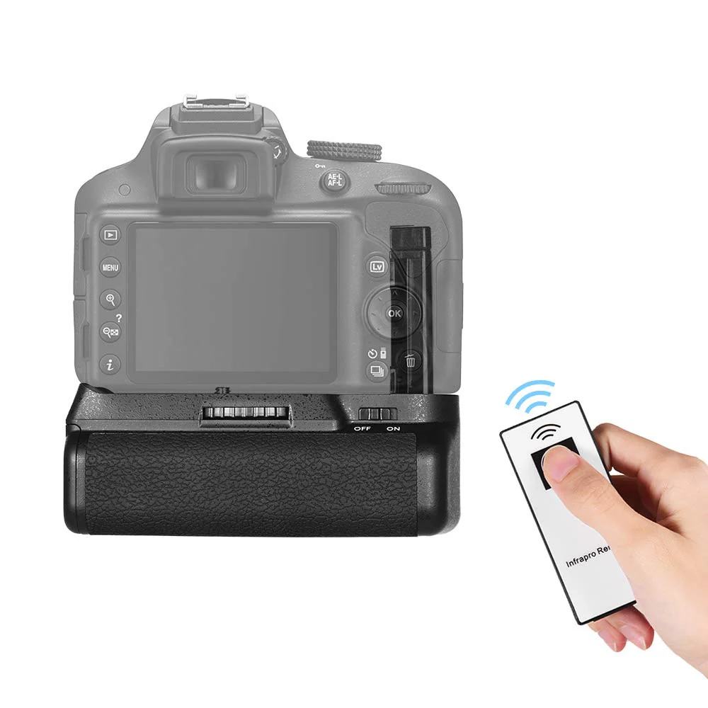 Andoer Vertical Battery Grip Holder for Nikon D5300 D3300 D3200 D3100 DSLR Camera EN-EL 14 Battery Powered with IR Remote Control - Image 5