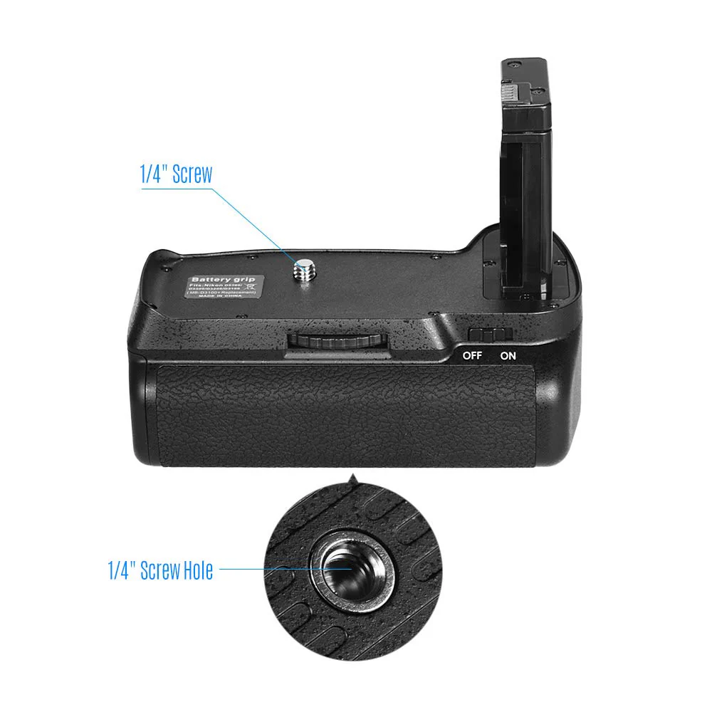 Andoer Vertical Battery Grip Holder for Nikon D5300 D3300 D3200 D3100 DSLR Camera EN-EL 14 Battery Powered with IR Remote Control - Image 8