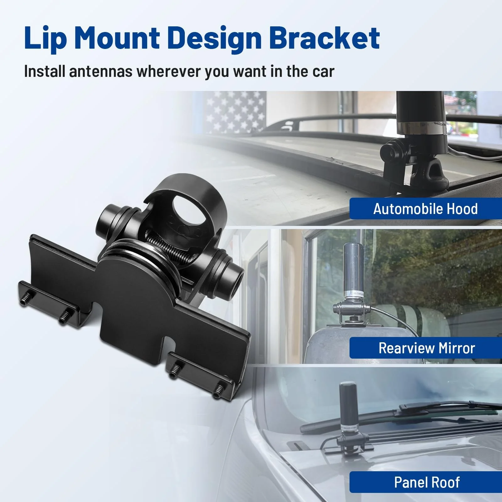Anina Car Antenna Lip Mount Bracket Fix Bracket Mounting UHF PL259 Male to SO239 Female RG58 Cable for Extension Cable for Mobile Radio/Ham Radio/Two Way Radio - Image 3