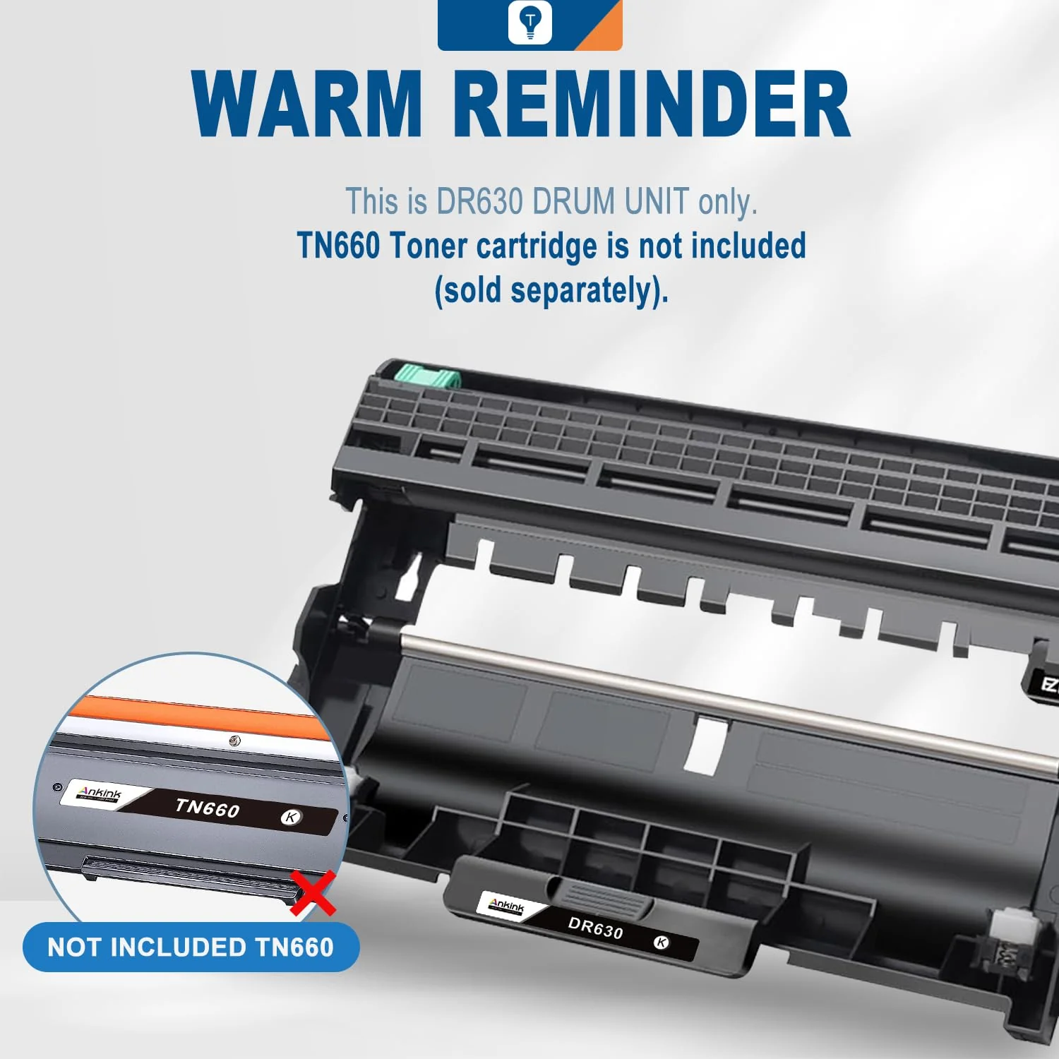 Ankink DR630 Compatible Drum Unit (Not Toner) Replacement for Brother DR-630 DR660 660 for MFC-L2700DW L2720DW L2740DW HL-L2300D L2320D L2340DW L2360DW L2380DW DCP-L2540DW Laser Printer,1 Pack - Image 3