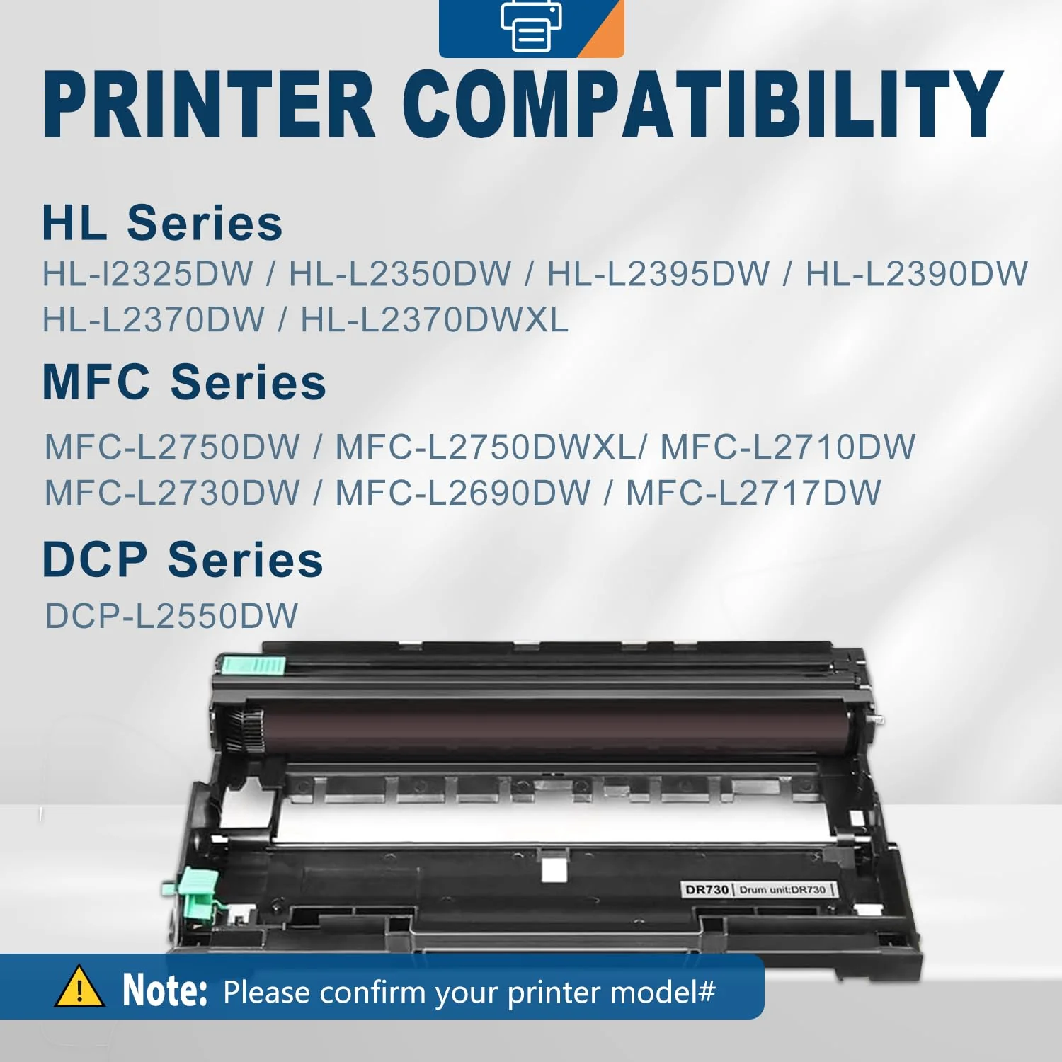 Ankink DR730 Compatible Drum Unit (Not Toner) Replacement for Brother DR-730 DR760 760 for HL-L2350DW HL-L2370DW HL-L2395DW HL-L2325DW MFC-L2750DW MFC-L2710DW L2690DW DCP-L2550DW Laser Printer,1 Pack - Image 2