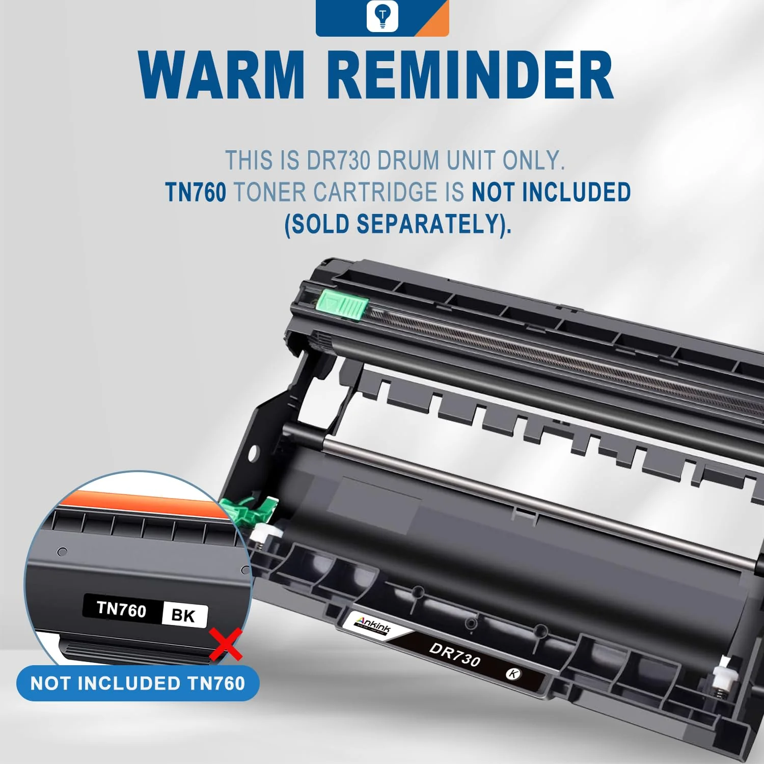Ankink DR730 Compatible Drum Unit (Not Toner) Replacement for Brother DR-730 DR760 760 for HL-L2350DW HL-L2370DW HL-L2395DW HL-L2325DW MFC-L2750DW MFC-L2710DW L2690DW DCP-L2550DW Laser Printer,1 Pack - Image 3
