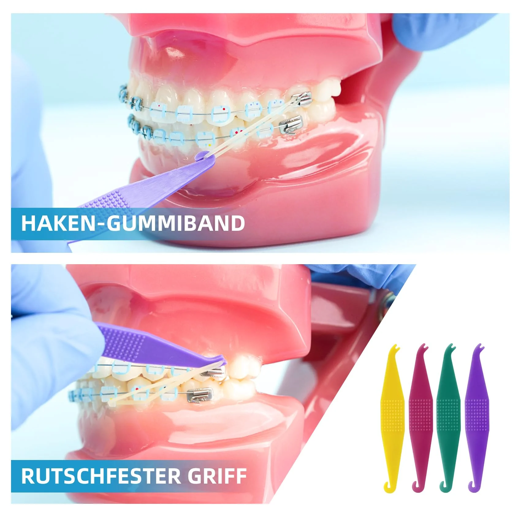 Annhua Dental Braces with 5 Placements, 500 Pieces Braces Orthodontic Elastic Rubber Bands for Braces, Gap Teeth, Crooked Teeth, etc. (Rabbit 3/16 Inch 3.5 oz) Rabbit 3/16" 3.5oz - Image 6