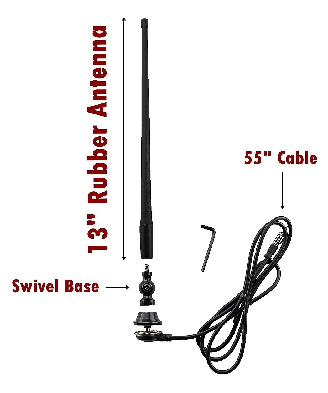 AntennaMastsRus - Black AM-FM Rubber Ducky 15 Inch Antenna Kit fits Kubota Backhoe Excavator Loader Skid Steer Tractor (All Models) - Image 4