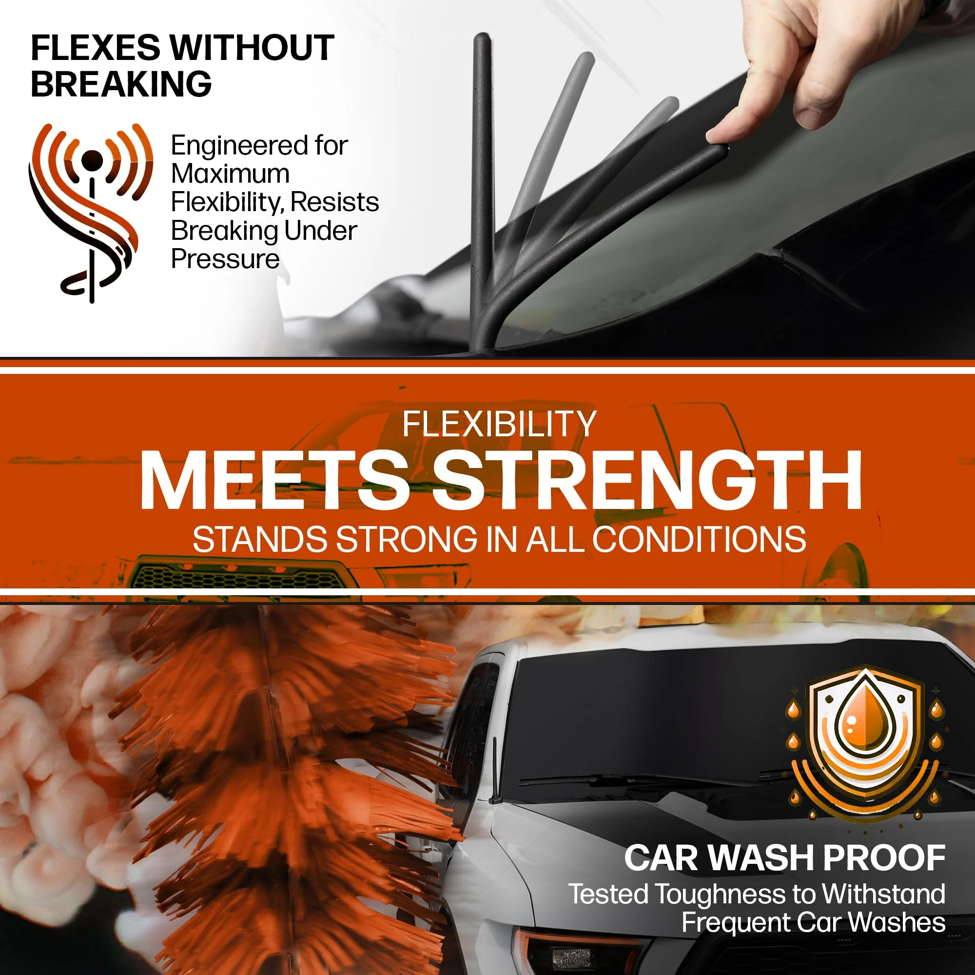 AntennaMastsRus Short Antenna Replacement for Ford F-250 (2017-2026) USA Stainless Steel Threading, Car Wash Proof, Enhanced Reception 6 3/4 Inch Rubber Truck Antenna with Internal Copper Coil - Image 4
