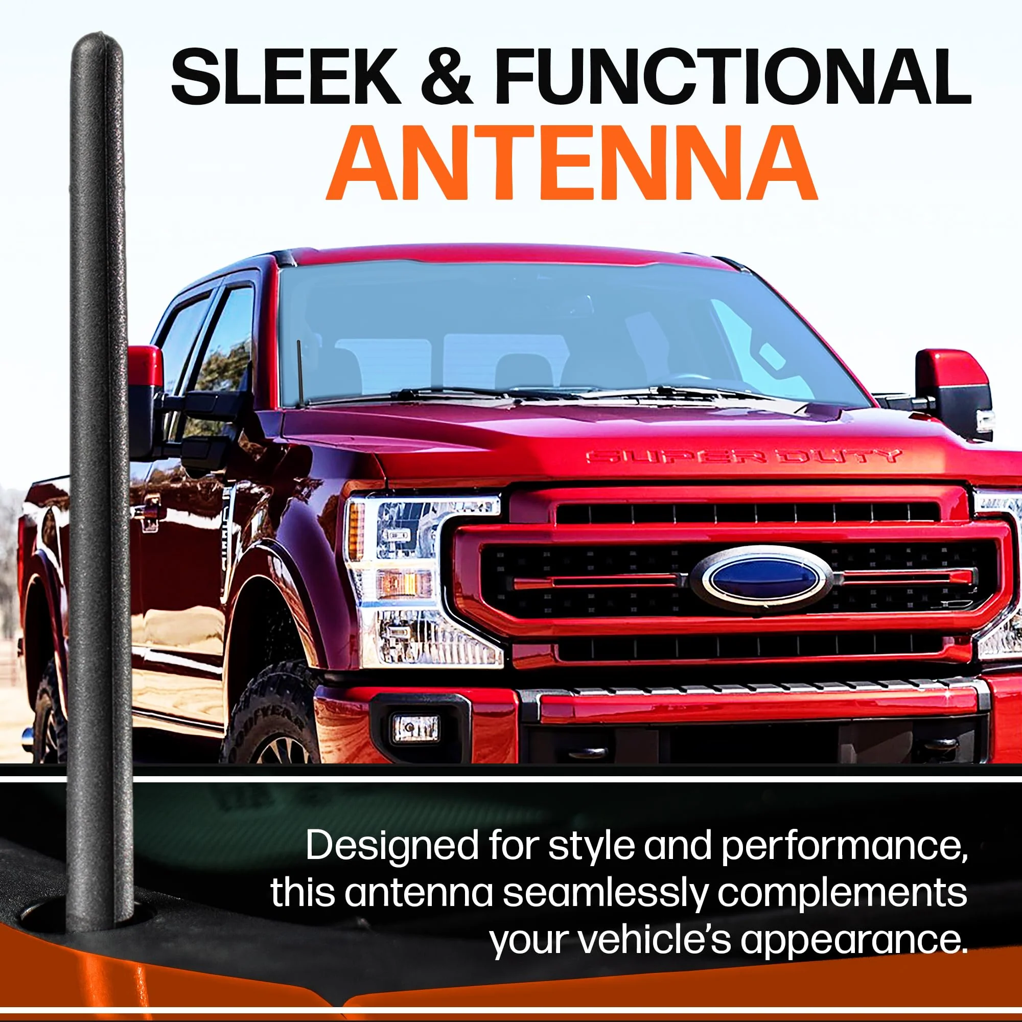 AntennaMastsRus Short Antenna Replacement for Ford F-250 (2017-2026) USA Stainless Steel Threading, Car Wash Proof, Enhanced Reception 6 3/4 Inch Rubber Truck Antenna with Internal Copper Coil - Image 7