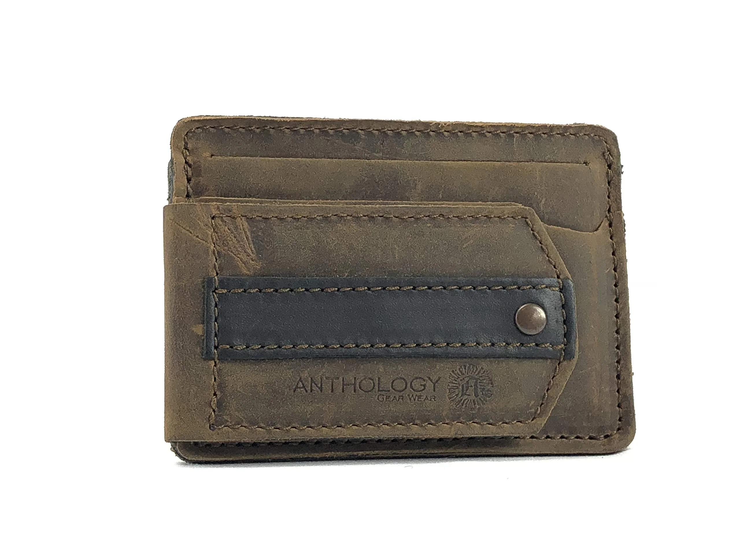 Anthology Gear Compact Full Grain Leather Wallet with Guitar Pick Holder (Whiskey Brown) Whiskey Brown - Image 4
