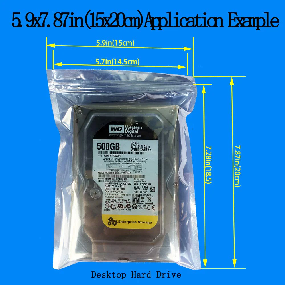 Anti Static Bags,ESD Bags,30pcs Mixed Sizes Antistatic Resealable Bags for 3.5 Hard Drive, 2.5 Solid State Drive,with Labels, ESD Shielding Bags for Varieties of Electronic Device 30pcs Mixed Sizes - Image 4