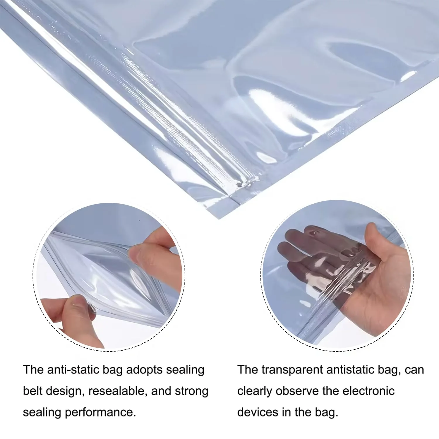 Antistatic Bags, 100pcs Resealable ESD Bags 3.2x4.7inches with Labels for GPU Hard Drive SSD HDD and Electronic Device (Ziplock-3.2X4.7-100pc) Ziplock-3.2X4.7-100pc - Image 4