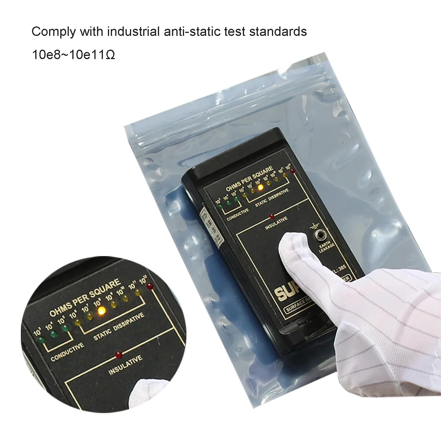 Antistatic Bags, 100pcs Resealable ESD Bags 3.2x4.7inches with Labels for GPU Hard Drive SSD HDD and Electronic Device (Ziplock-3.2X4.7-100pc) Ziplock-3.2X4.7-100pc - Image 5