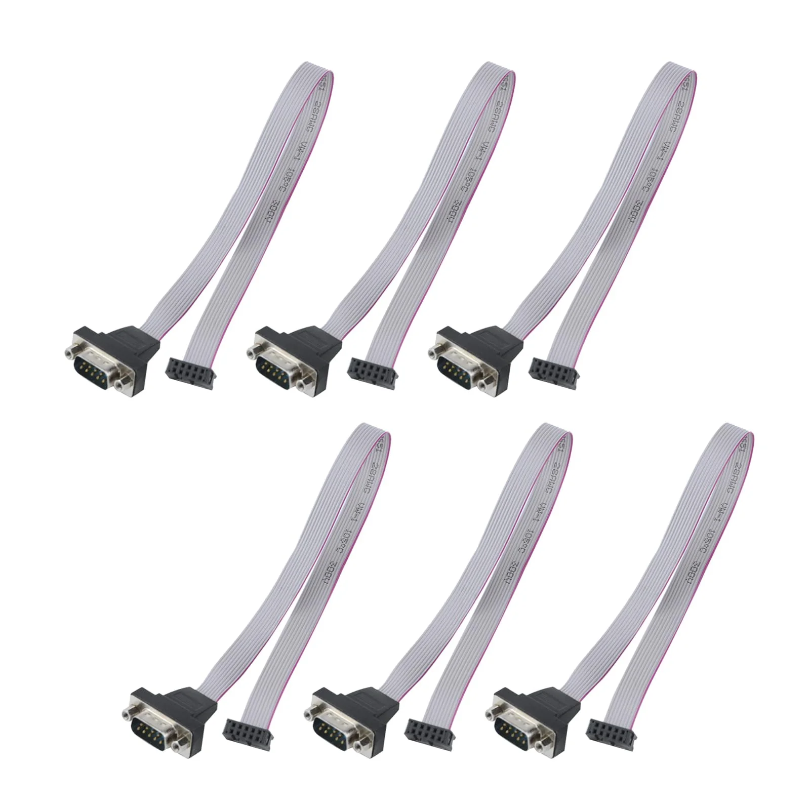 Antrader 12 Inch (30cm) DB9 Serial Male Port Bracket to 10 Pin Motherboard Header Panel Mount RS232 Serial Adapter Cable 6Pcs - Image 3