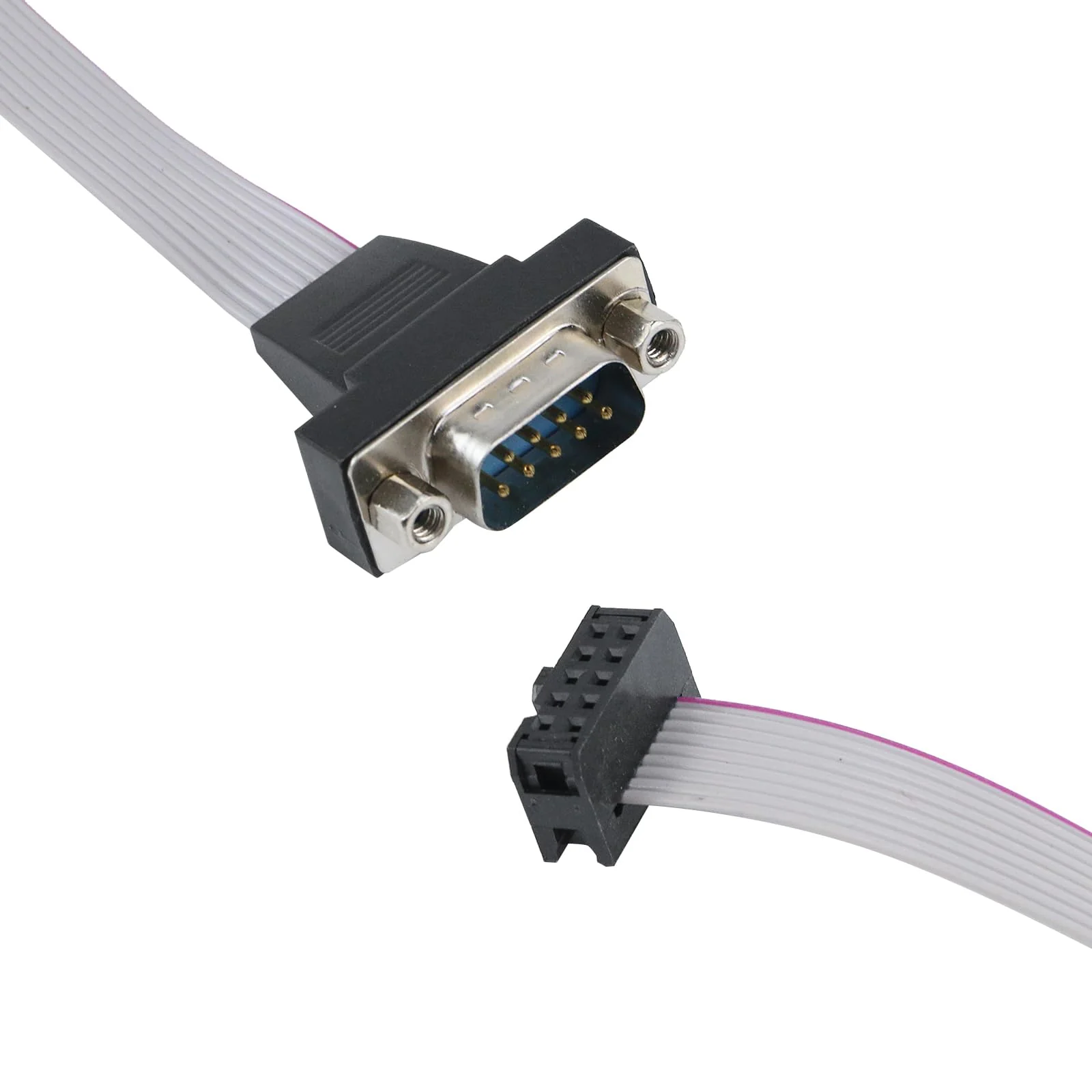 Antrader 12 Inch (30cm) DB9 Serial Male Port Bracket to 10 Pin Motherboard Header Panel Mount RS232 Serial Adapter Cable 6Pcs - Image 4