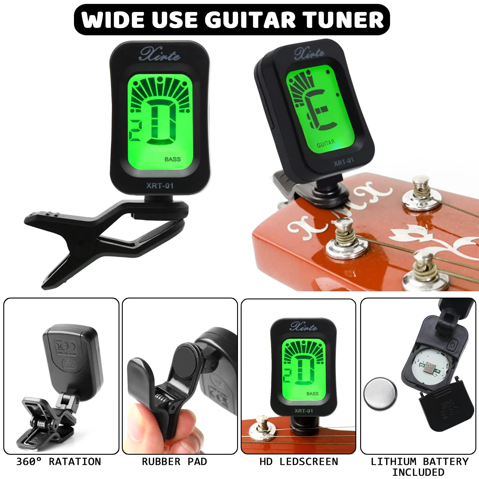 Anvin Acoustic Guitar Accessories Kit - Including Guitar Strings, Tuner, Capo, Restring Tool, Pick Holder, Bridge Pins, Guitar Nuts and Saddles, Finger Picks (53 Pcs) Update Kit-52Pcs - Image 3