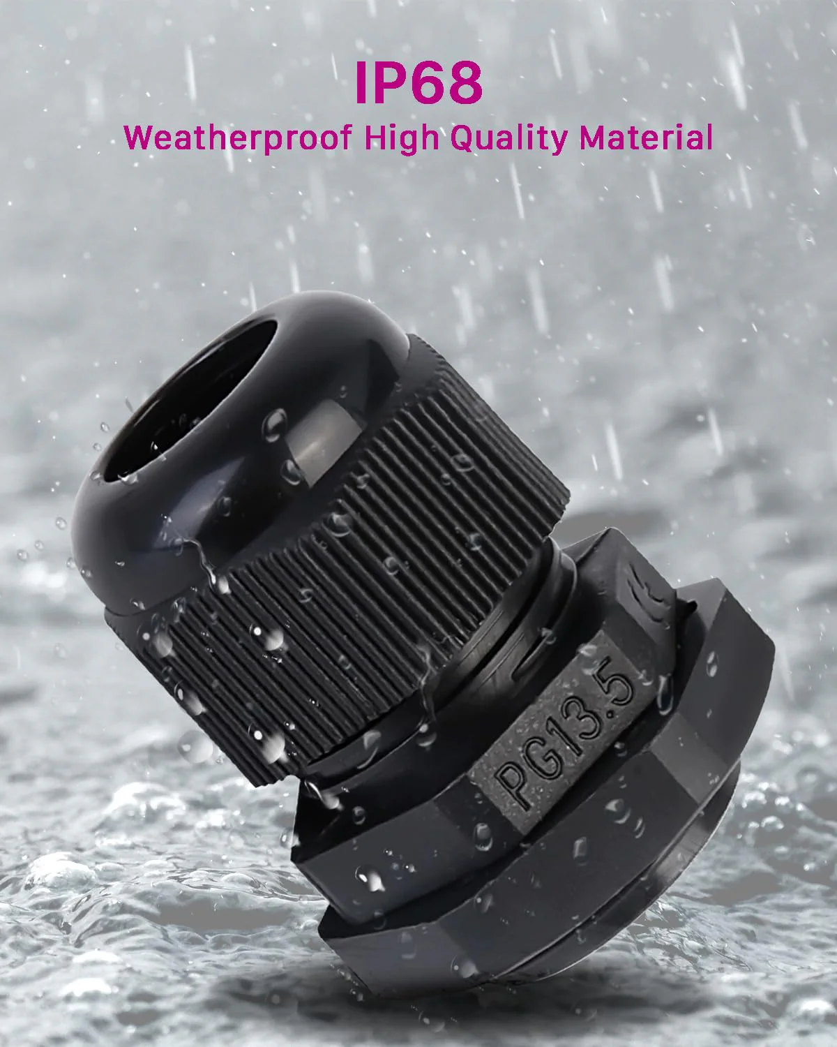 ANVINKU Cable Gland, Waterproof with Seals, 55 Pieces, PG7 PG9 PG11 PG13.5 PG16 PG19 Cable Grommet Waterproof, Black Adjustable Cable Glands Set PG7/PG9/PG11/PG13.5/PG16/PG19 - Image 5