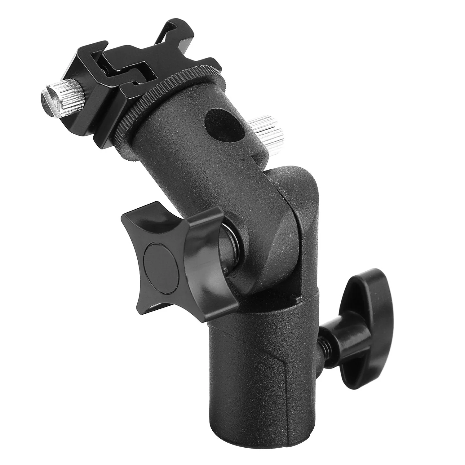Anwenk Camera Flash Speedlite Mount Swivel Light Stand Bracket with Umbrella Reflector Holder for Camera DSLR Nikon Canon Pentax Olympus and Other DSLR Flashes Studio Light LED Light, 1Pack Flash Bracket-1P - Image 7