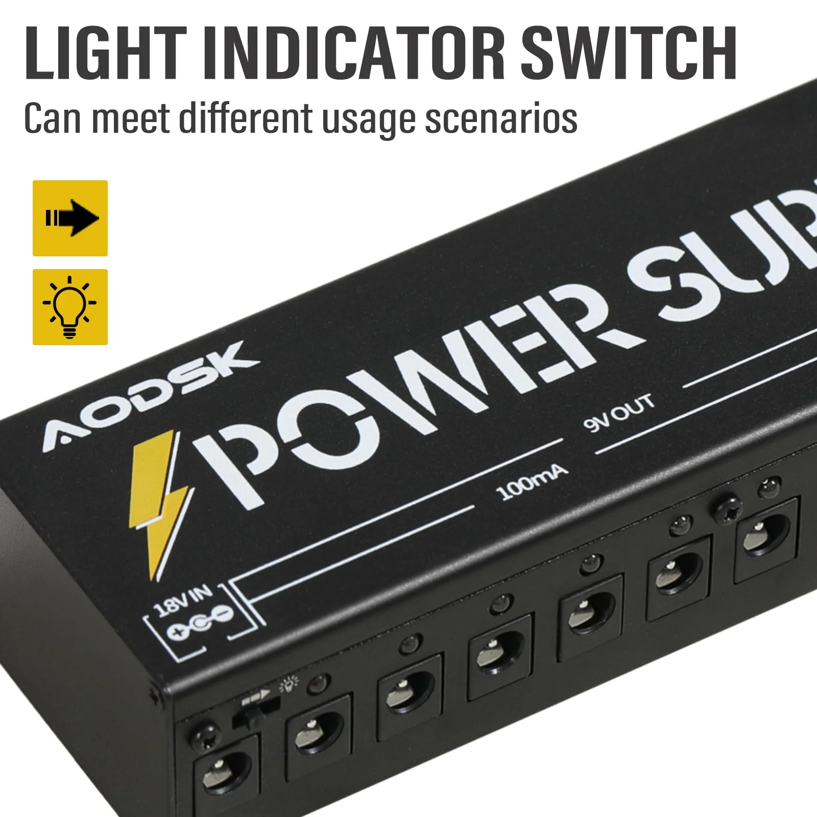 AODSK Guitar Effect Pedal Power Supply,9V/12V/18V DC Output,10 Isolated DC Output（AH-05） - Image 3